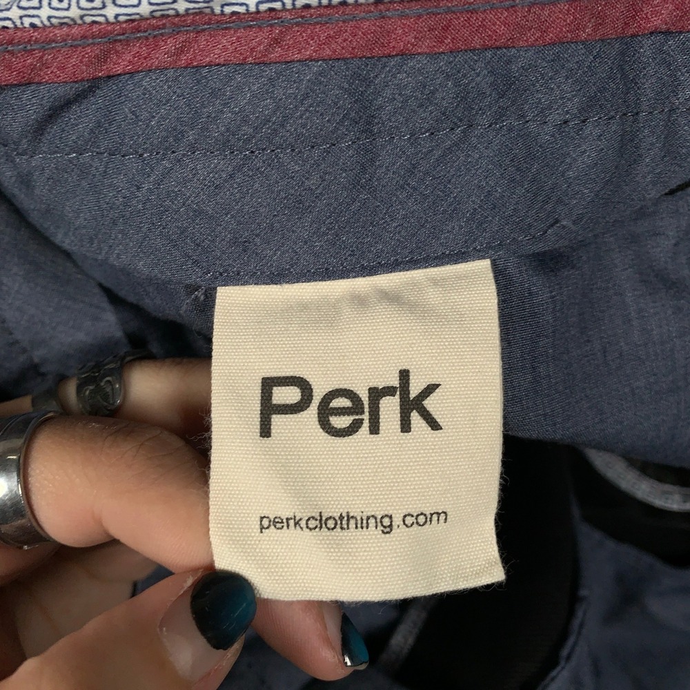 Perk Feel Good Chino Pants Mens 32x32 Black Slim Fit Stretch Cotton Work Casual - Picture 6 of 10